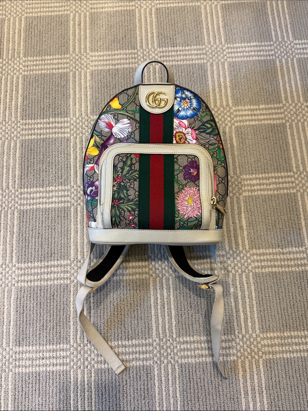 Gucci Ophidia GG Supreme Flora Backpack